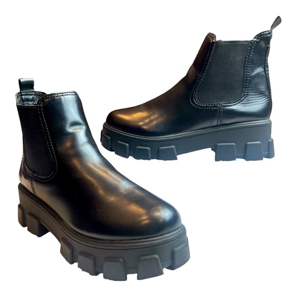 Circus by Sam Edelman Womens Black Darielle Lug Sole Platform Ankle Boots SZ 9 - Picture 2 of 9